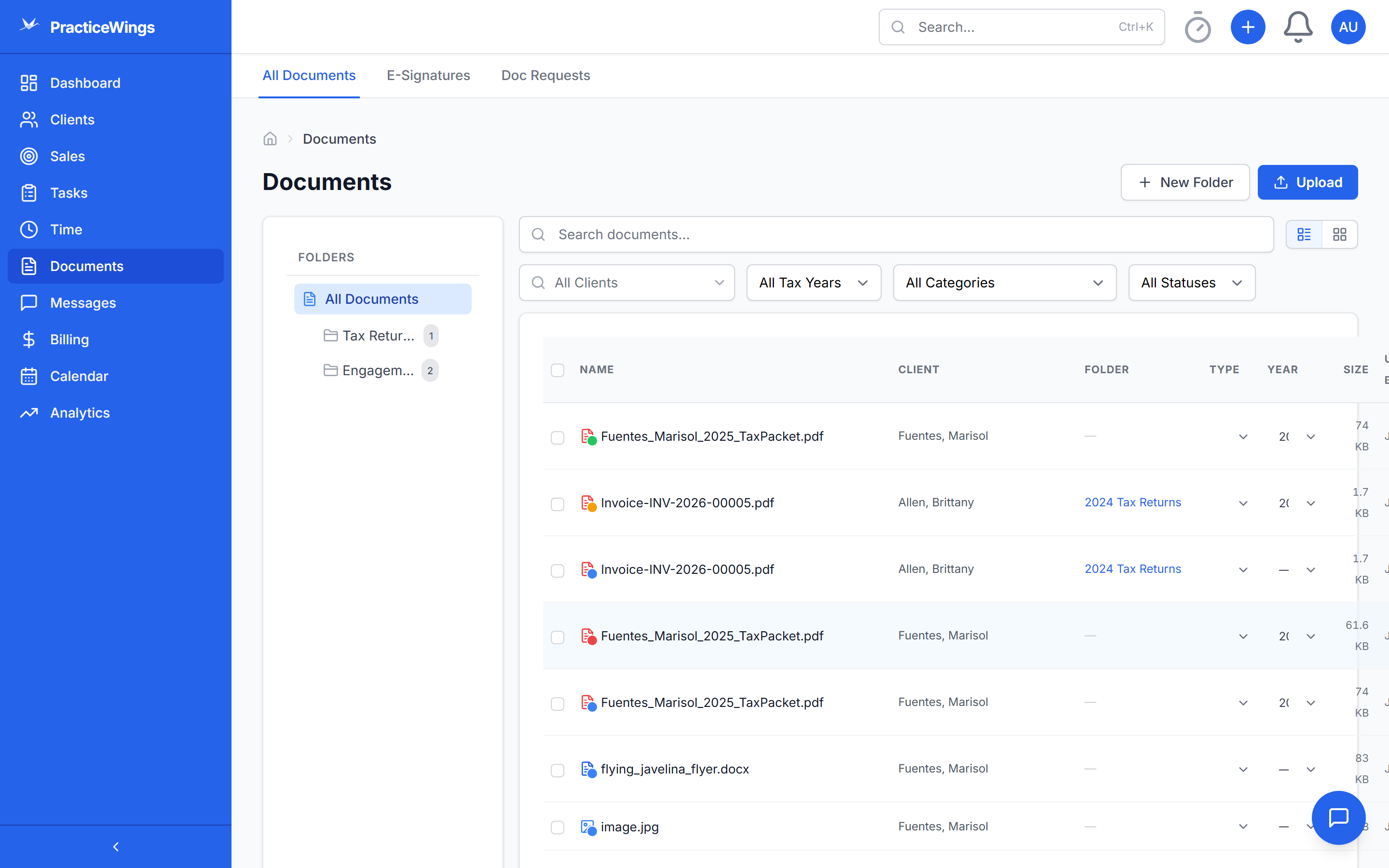 Document management interface