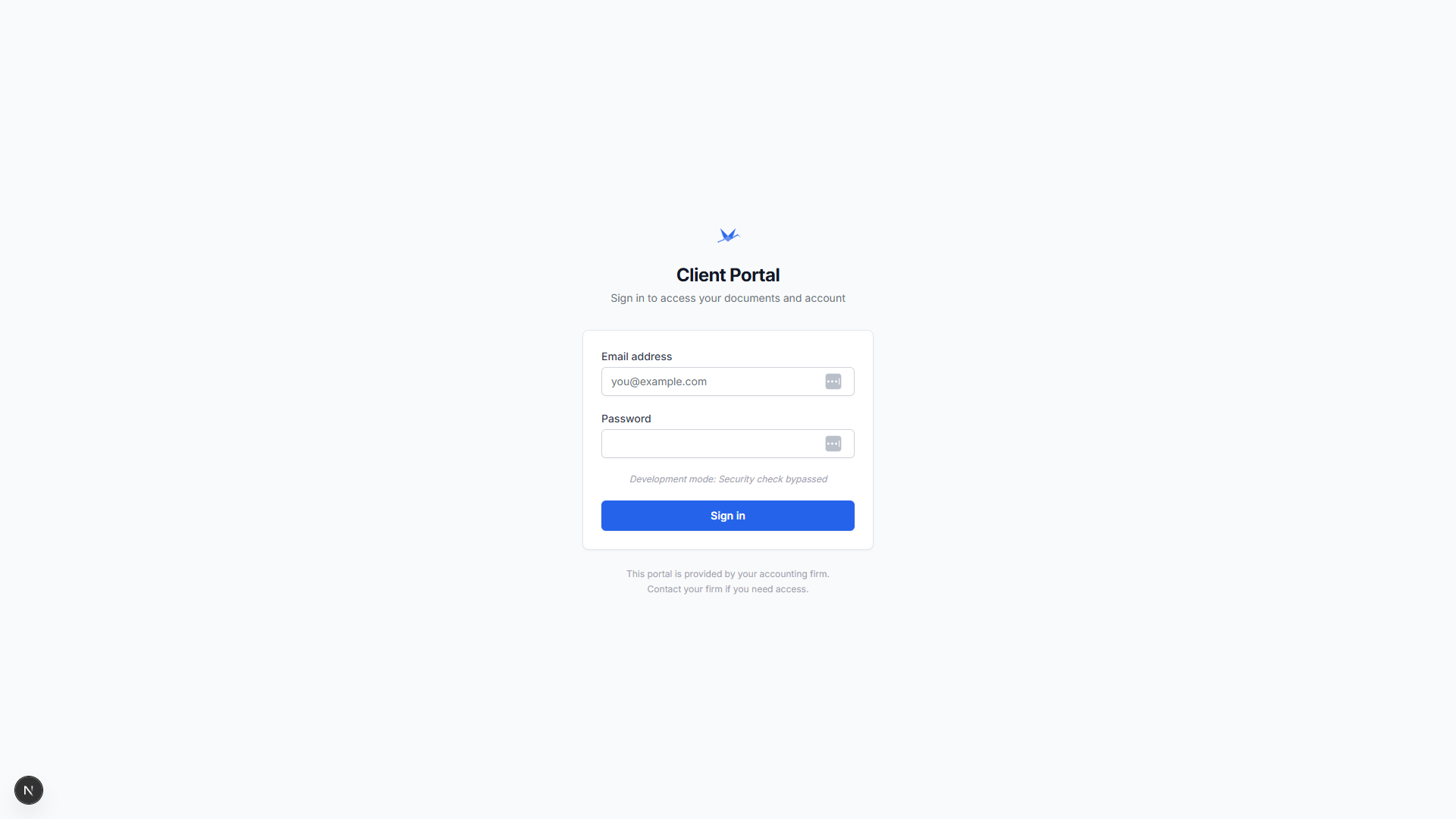 Client portal login